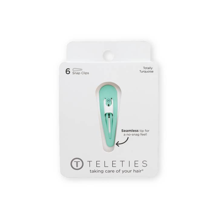 Teleties | Snap Clip | 6 Count | Totally Turquoise