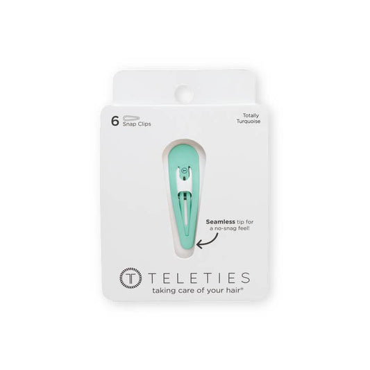 Teleties | Snap Clip | 6 Count | Totally Turquoise
