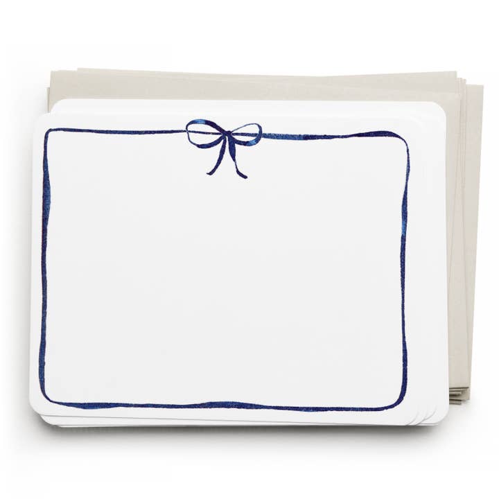 Boxed Flat Notecards | Navy Bow