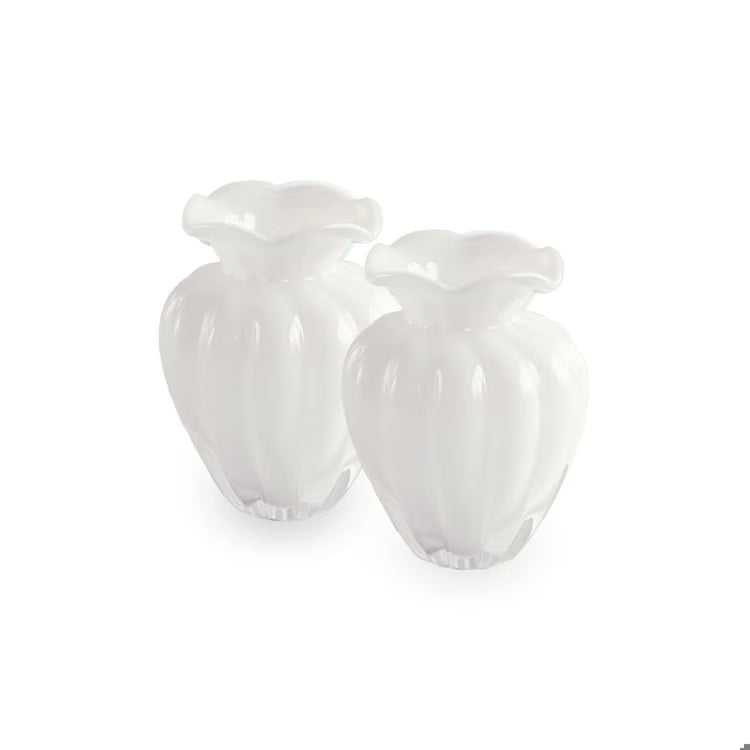 Glass Petal Small Vase | Cream