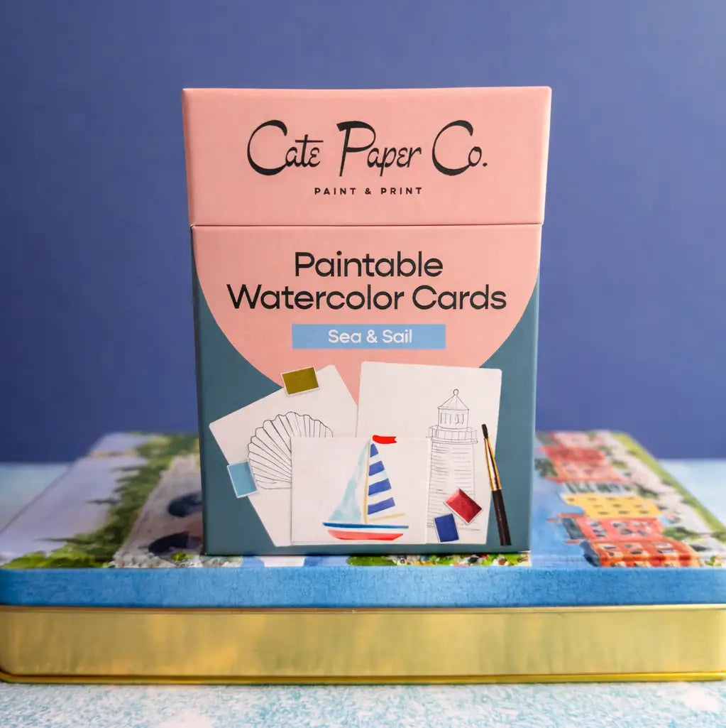 Paintable Watercolor Card Deck | Sea and Sail