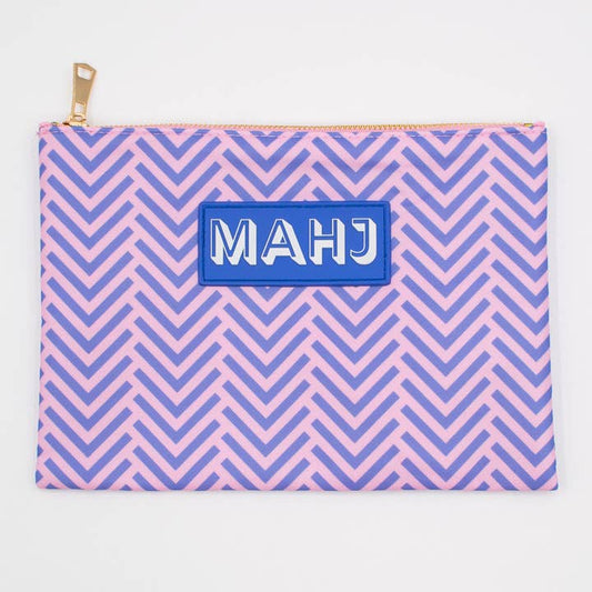 Mahjong Card & Accessory Bag | Purple Arrows