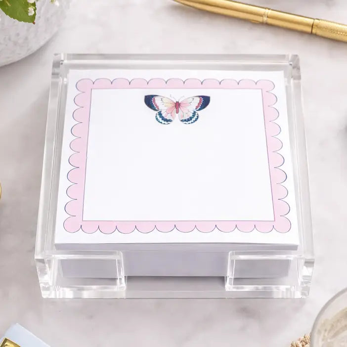 Acrylic Holder & Notepad | Butterfly