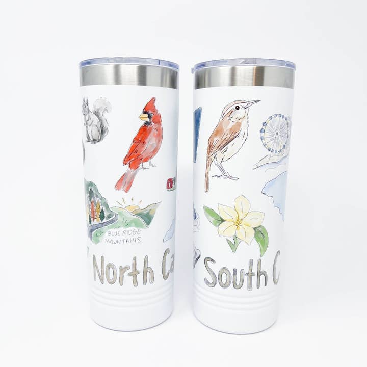 North Carolina Icons Skinny Tumbler | 22oz