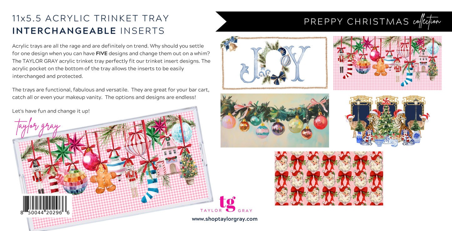 Acrylic Trinket Tray Inserts | Preppy Christmas