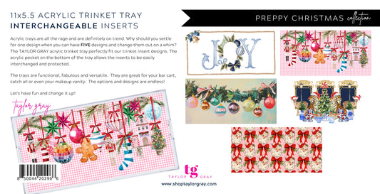 Acrylic Trinket Tray Inserts | Preppy Christmas