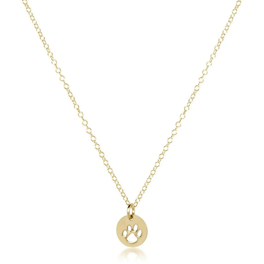 egirl 14" Necklace Gold | Paw Print Small Gold Disc