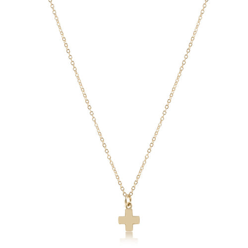 egirl 14" Necklace Gold - Signature Cross Small Gold Charm