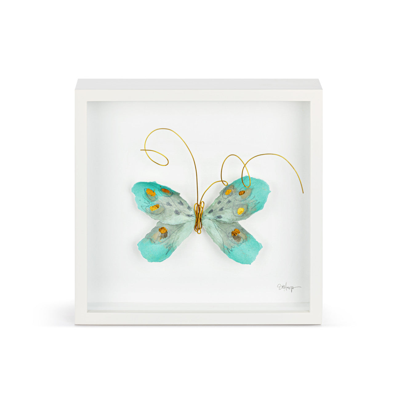 Butterfly Wall Art | Turquoise & Gold