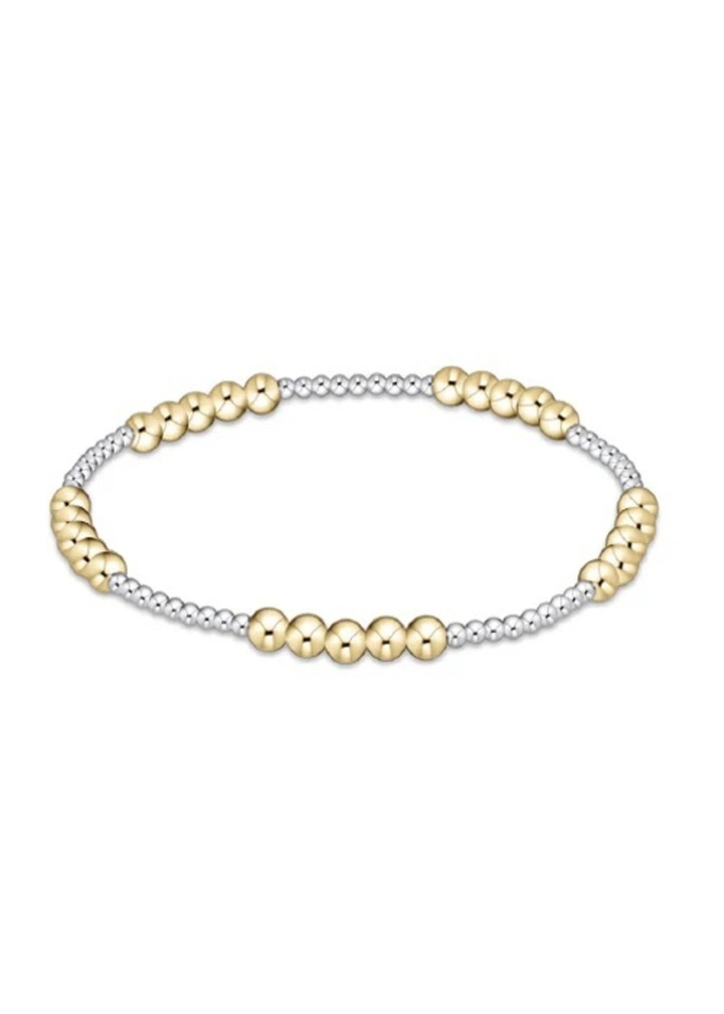 Classic Blissful Pattern 2mm Bead Bracelet Mixed Metal- 4mm