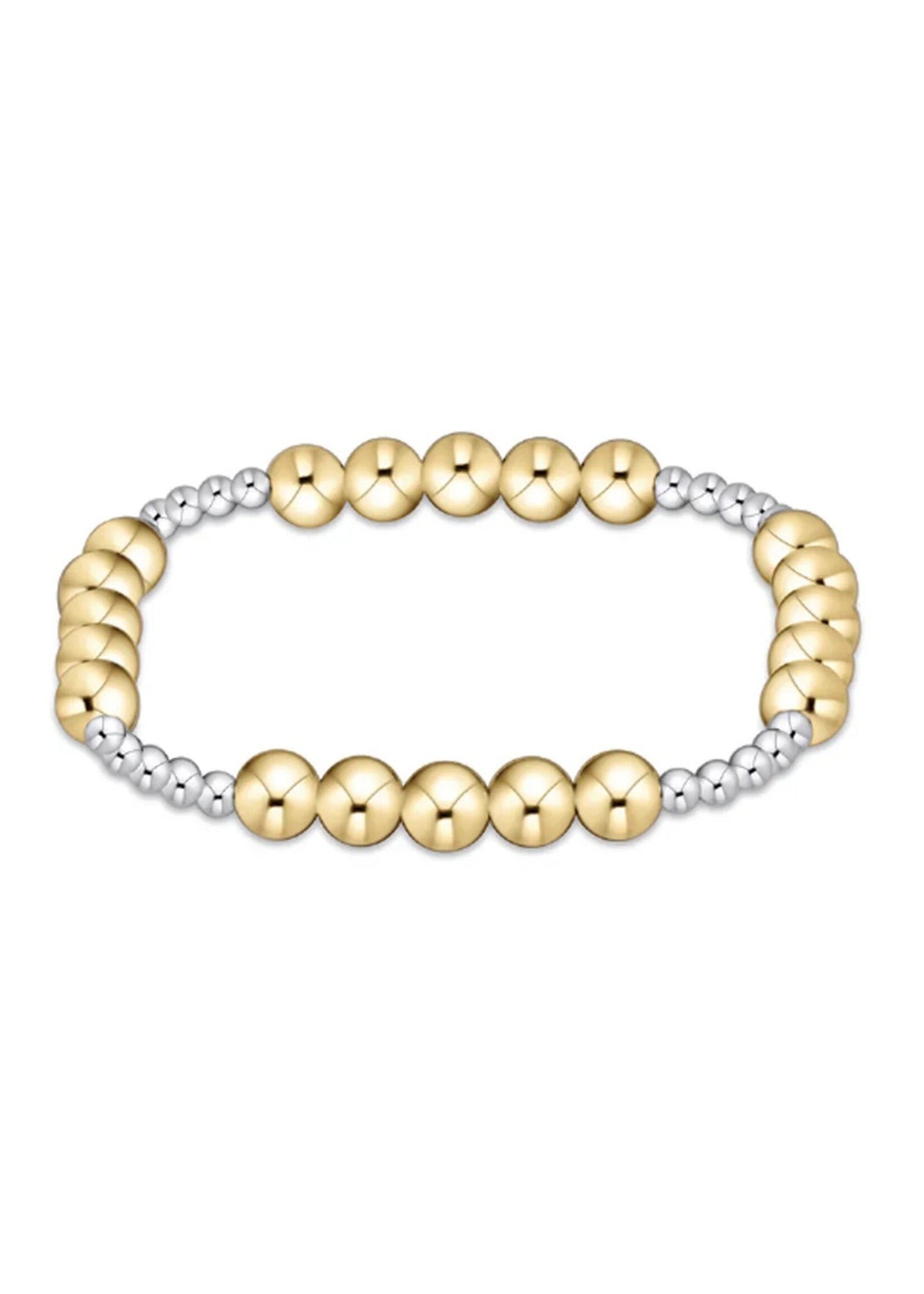 Classic Blissful Pattern 3mm Bead Bracelet Mixed Metal - 6mm