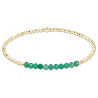 Gold Bliss 2mm Bead Bracelet | Green Onyx