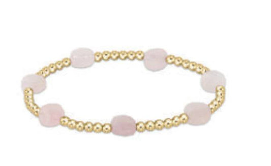 Admire Gold 3mm Bead Bracelet | Pink Opal