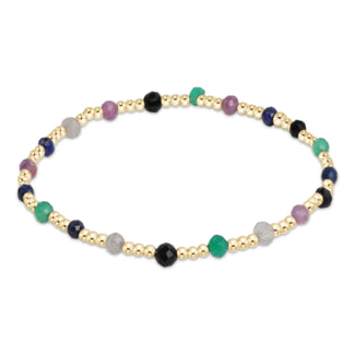 Gemstone Gold Sincerity Pattern 3mm Bead Bracelet | Hot Mess Fall Winter