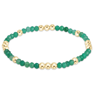 Worthy Pattern 3mm Bead Bracelet | Green Onyx