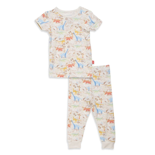 Short Sleeve Magnetic Toddler Pajama Set | Ext-roar-dinary