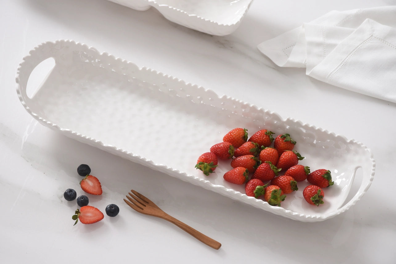 Melamine | Long Tray with Handles | Waves