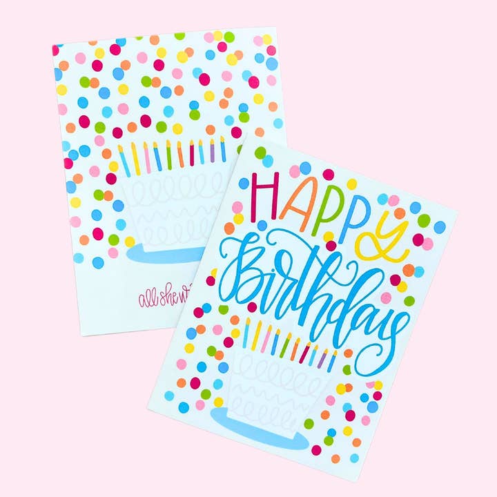 Note Card | Happy Birthday Cake