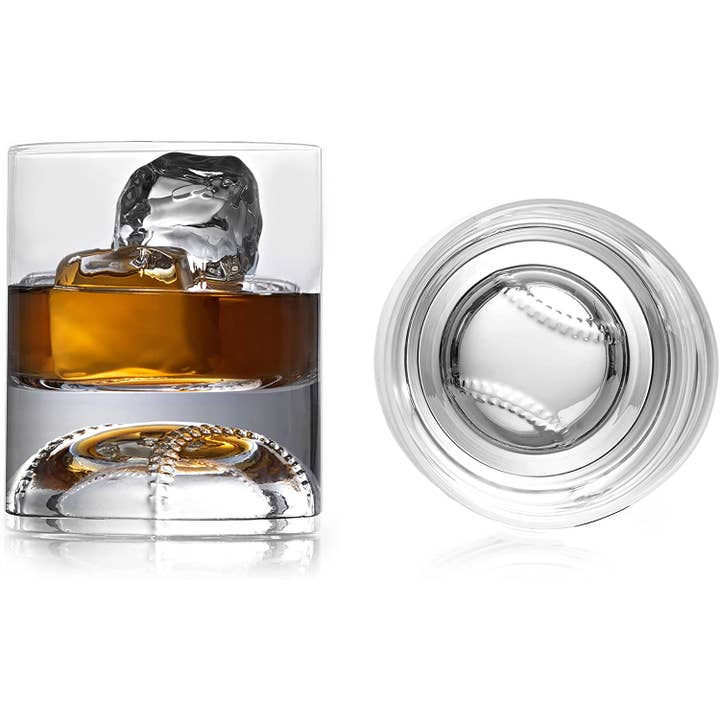 Baseball Bat Whiskey Decanter Set with 4 Baseball Glasses