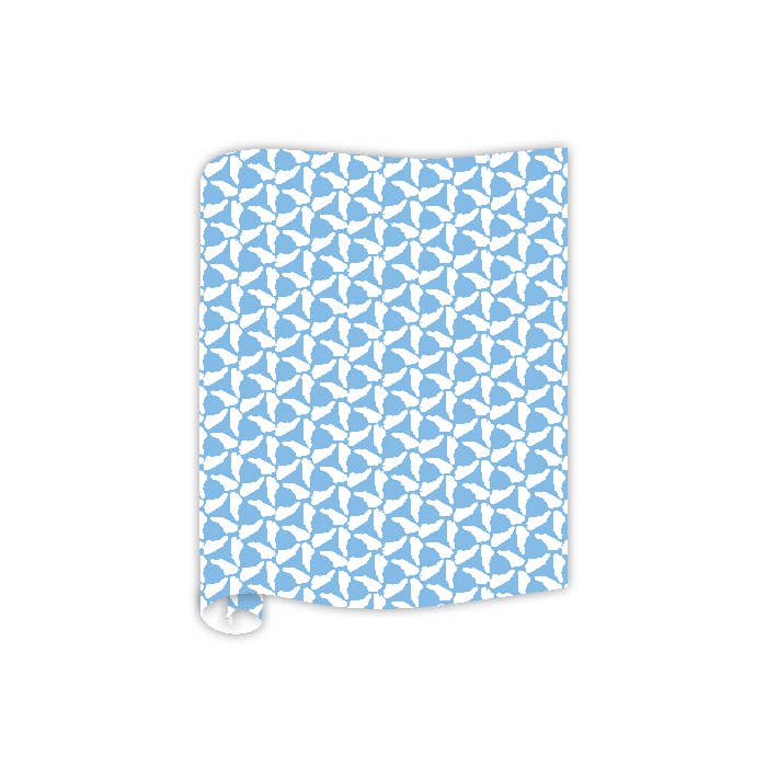 Table Runner | White North Carolinas/Light Blue