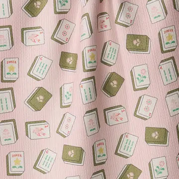 Tea Towel | Pink Flower Tiles Mahjong