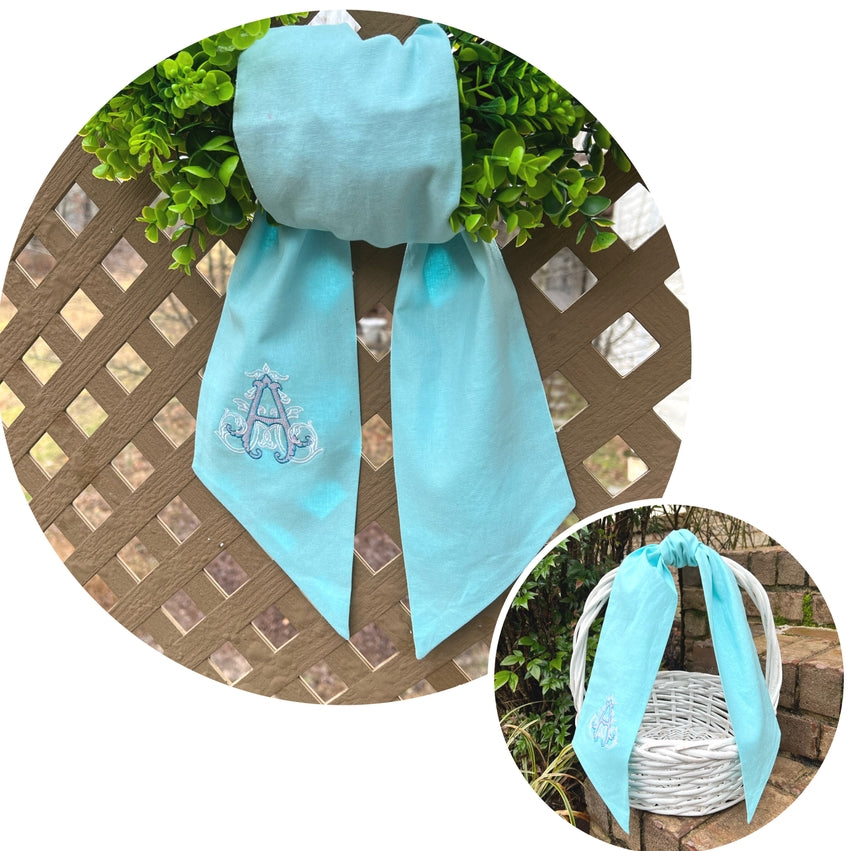 Linen Sash | Aqua