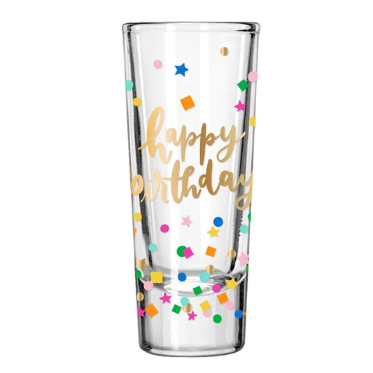 Shot Glass | Happy Birthday Confetti