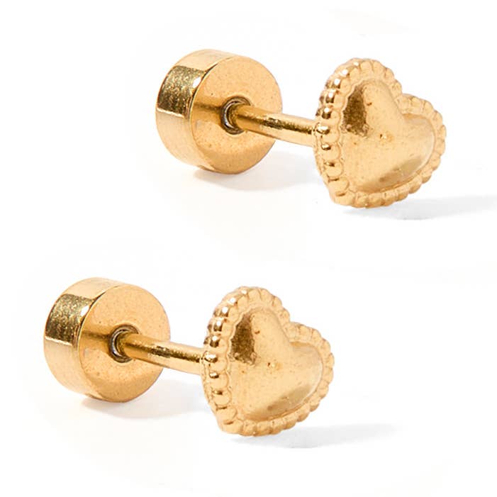 Screwback Stud Earrings | Violet Heart