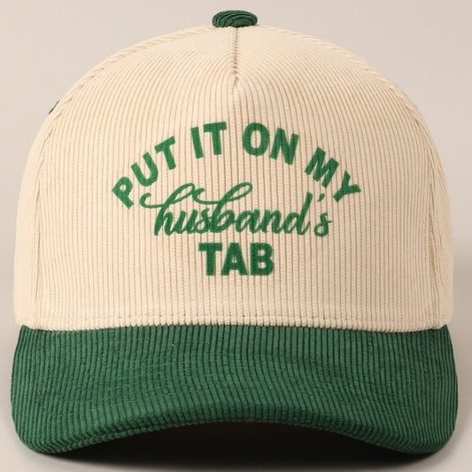 Baseball Cap | Corduroy | Husband's Tab