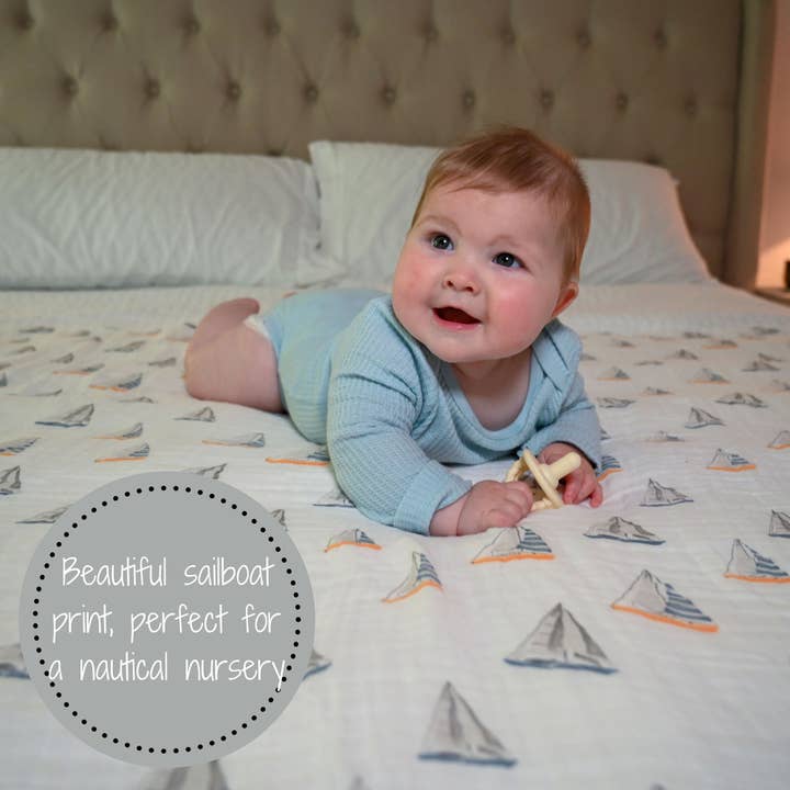Muslin Swaddle Blanket | Sailing Away