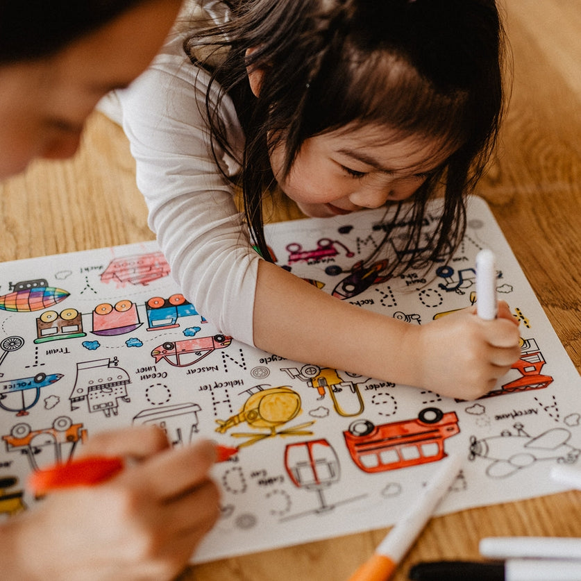 Classic Coloring & Doodle Mat | Toot Toot Honk