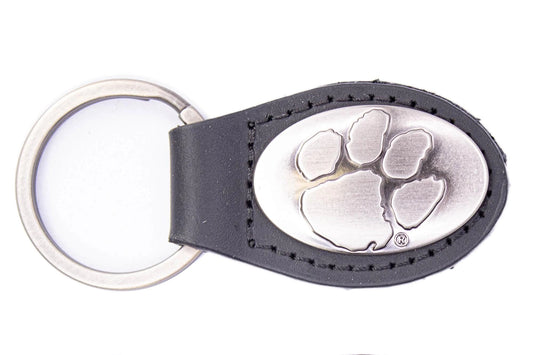 Black Leather Keychain | Clemson