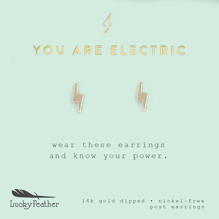 New Moon Gold Earrings | Electric Bolt