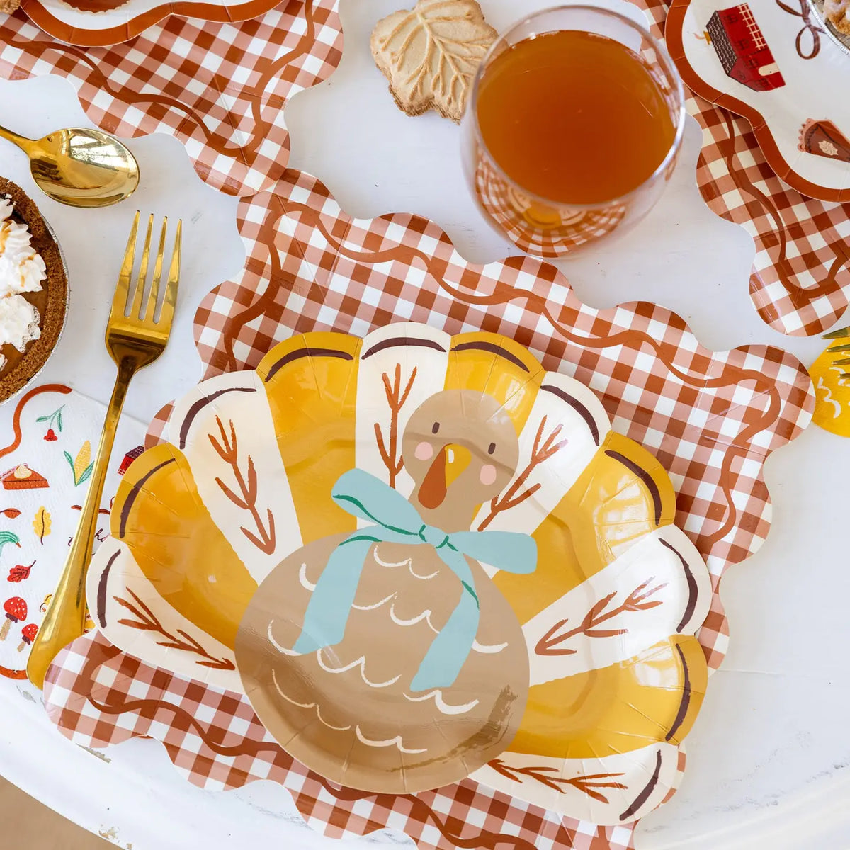 Gobble Turkey Shaped Paper Plates