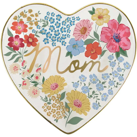 Ceramic Trinket Dish | Mom Floral Heart
