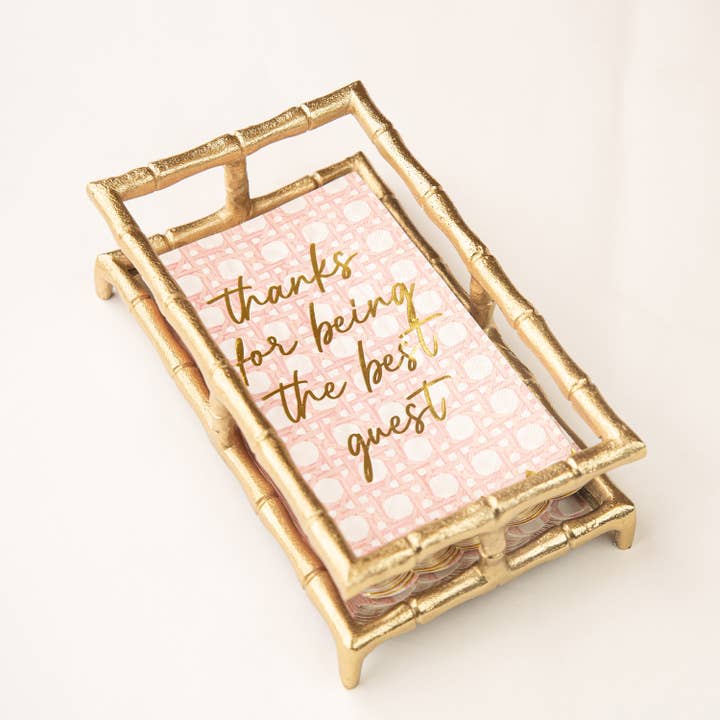 Guest Towel Tray | Gold Bamboo
