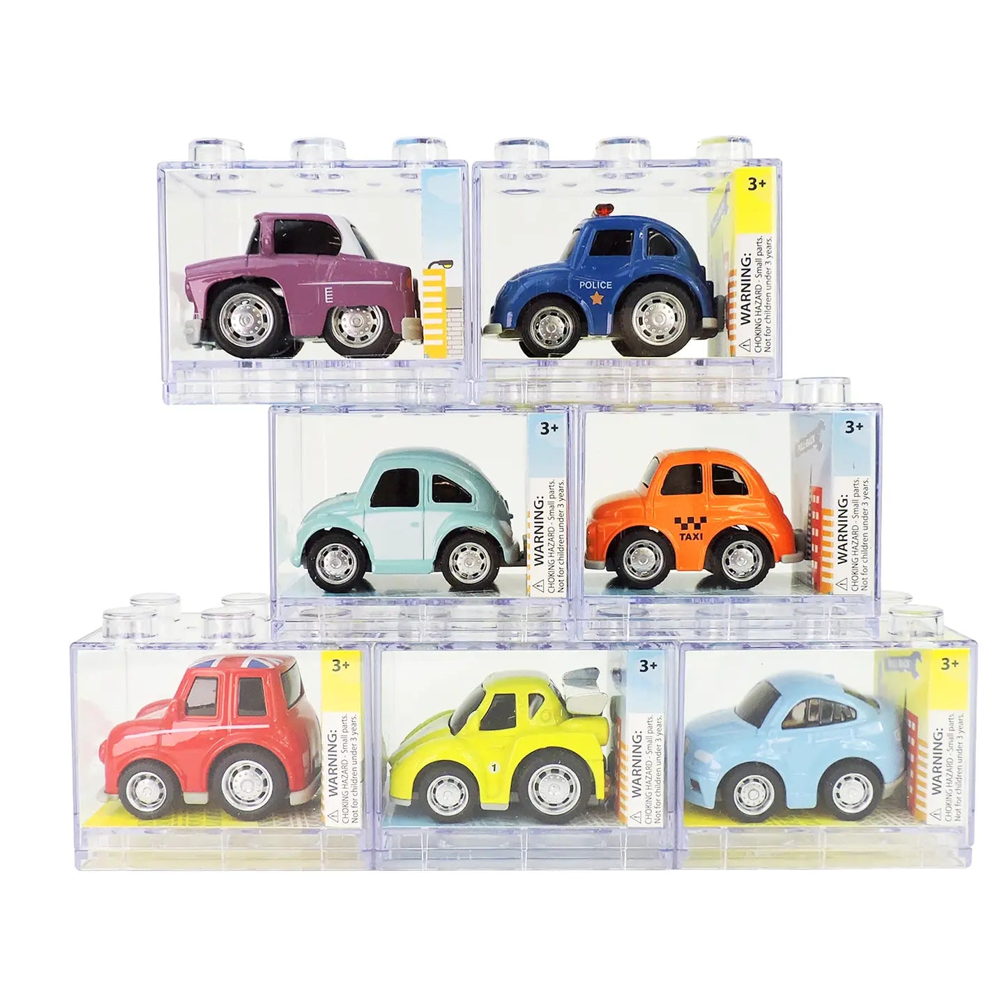 Rollin’ Large Diecast Pull-Back Car in Building Block Box | Assorted Styles