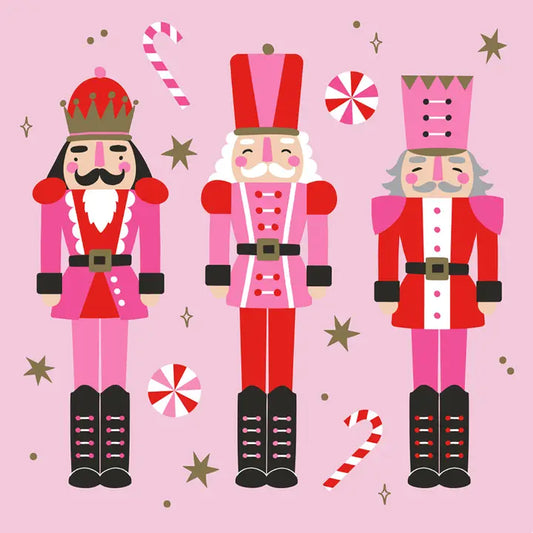 Cocktail Napkins | Pink Nutcrackers