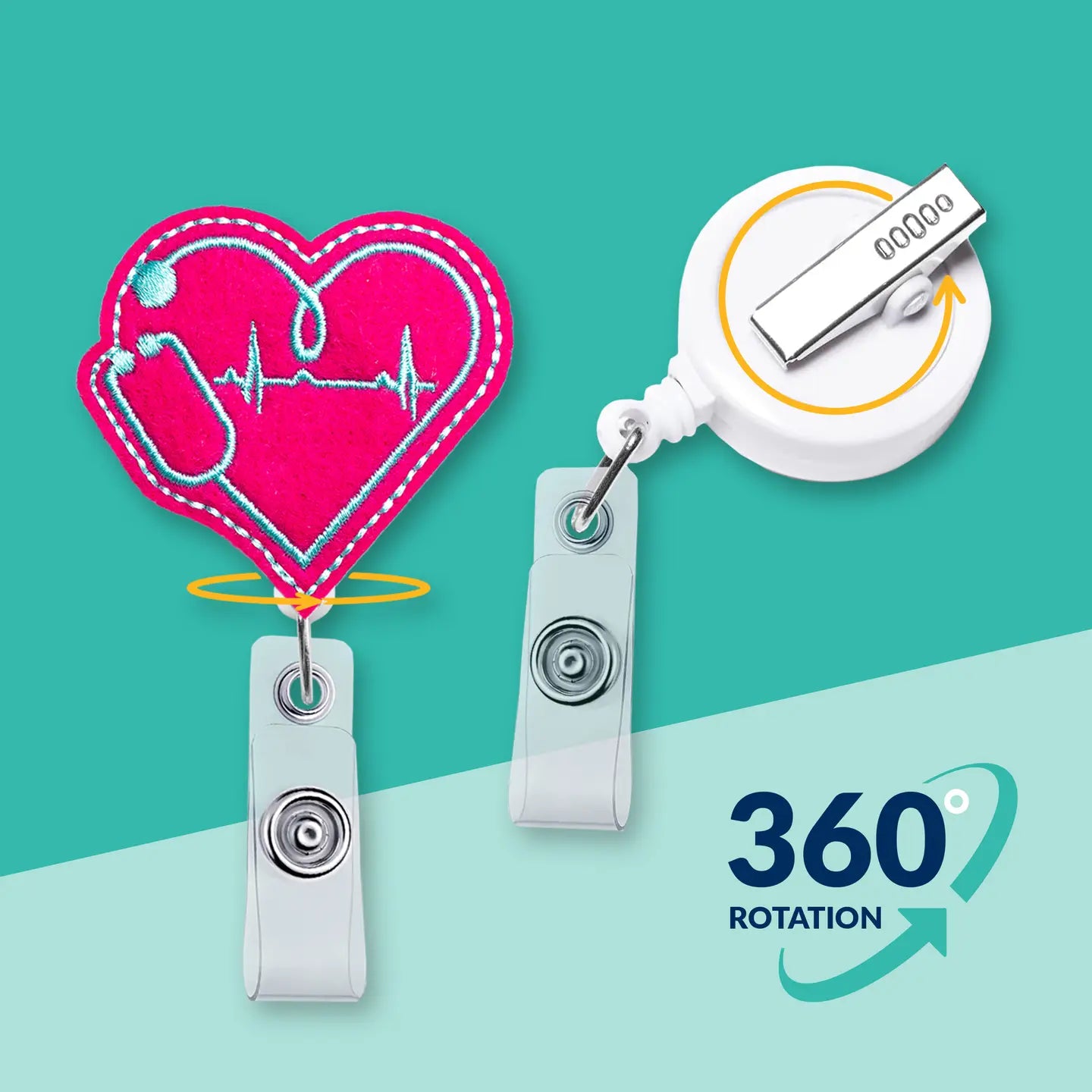 Ekg Heart | Nurse Badge Reel Holder
