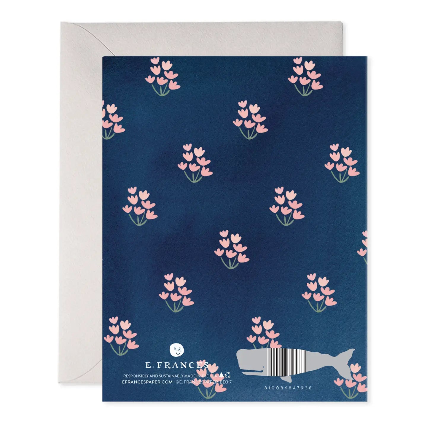 Greeting Card | Dainty Block Print Blue Birthday