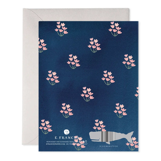 Greeting Card | Dainty Block Print Blue Birthday