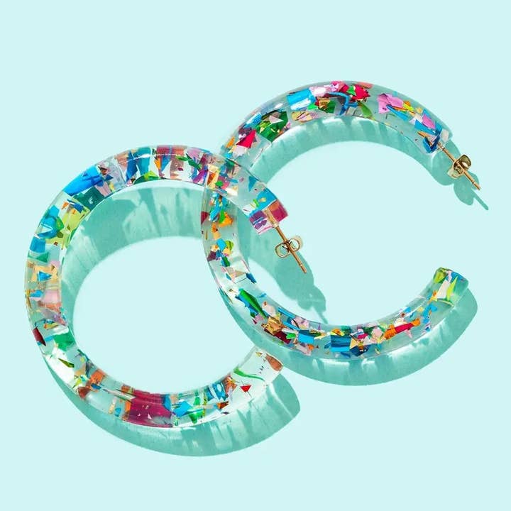 Confetti Hoop Earrings | Colorful