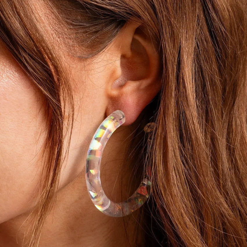 Confetti Hoop Earrings | Iridescent