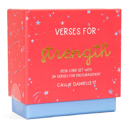 Verses For Strength | Bible Verse Card Set with Display Stand