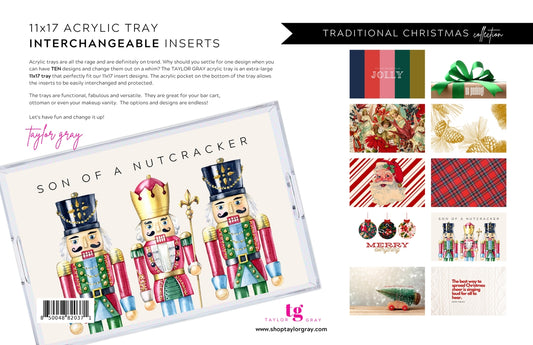 Acrylic Tray Inserts | Traditional Christmas