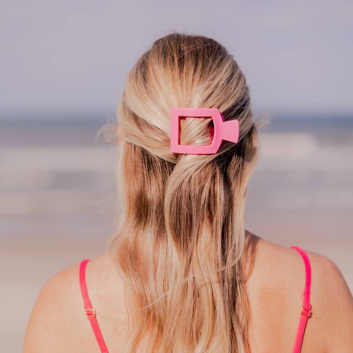 Teleties Flat Square Hair Clip | Paradise Pink | Assorted Sizes