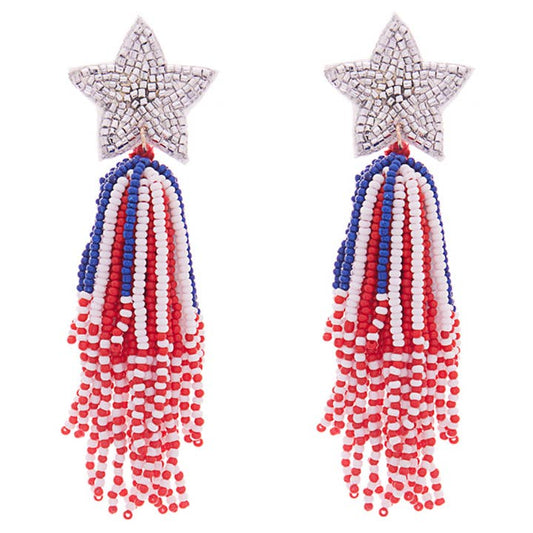 Earrings | Beaded Star Tassel