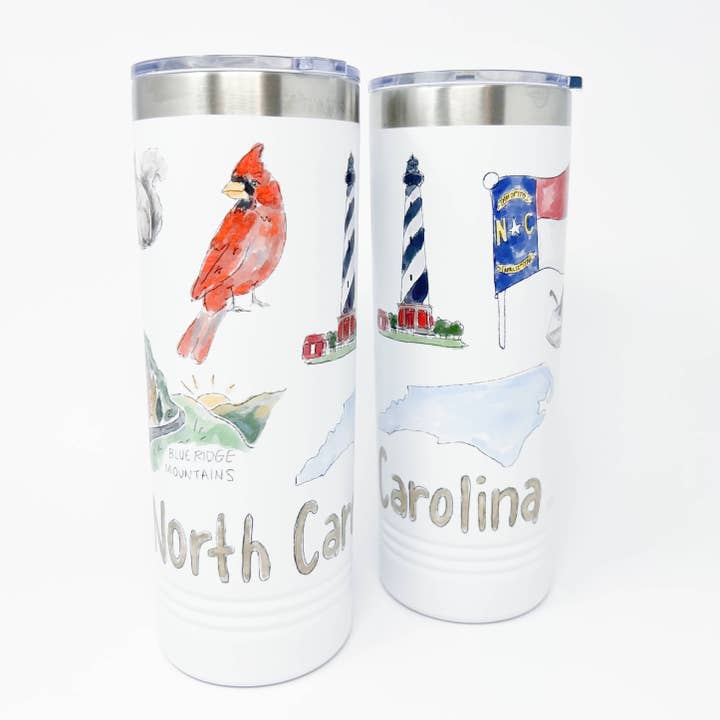 North Carolina Icons Skinny Tumbler | 22oz