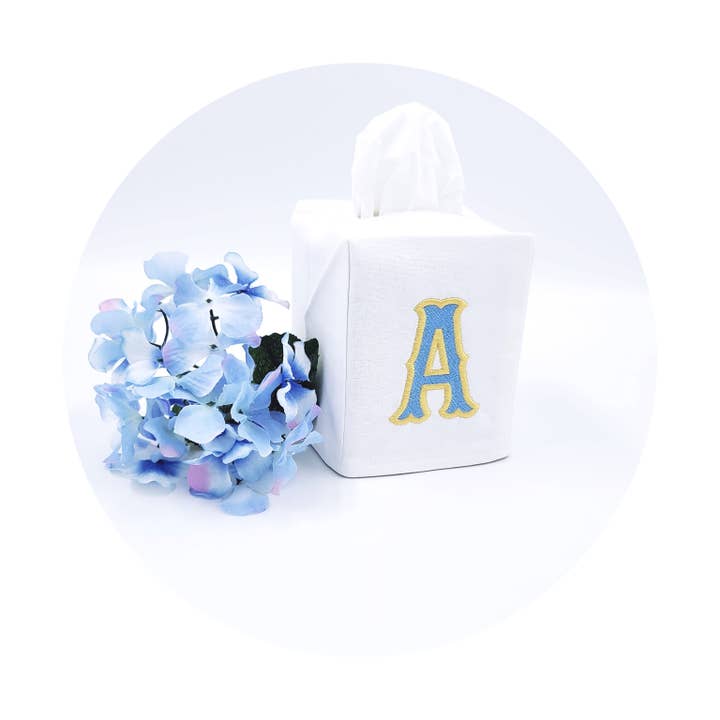 Linen Blend Tissue Box Cover | White