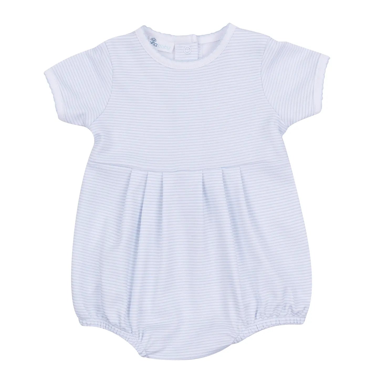Mini Stripes Short Sleeve Bubble | Light Blue